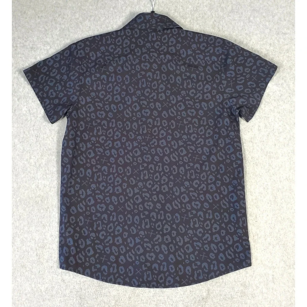Dixxon Flannel Co Shirt The Party Animal Youth XL Leopard Print Short Sleeve DFC